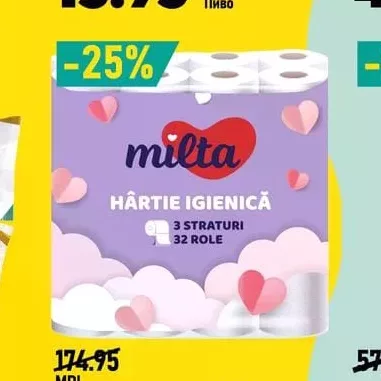 MILTA Hârtie igienică 3str 32role