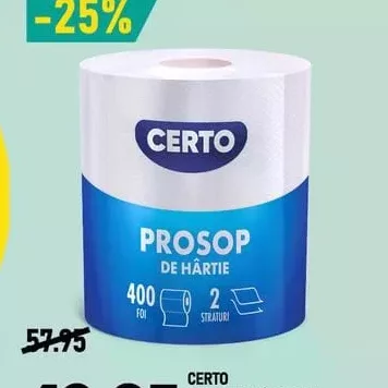 CERTO Prosop de hârtie 2str 100m