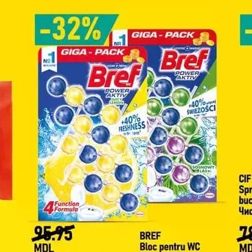 BREF Bloc pentru WC Lemon&Ocean/ Pine&Lavender 4*50g