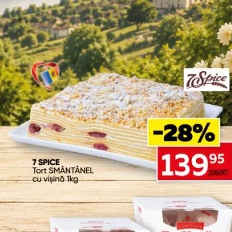 7 SPICE Tort SMÂNTÂNEL cu vișină 1kg
