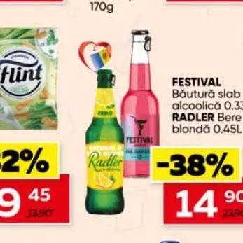 FESTIVAL Băutură slab alcoolică 0.33L/RADLER Bere blondă 0.45L