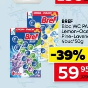 Bloc WC PA Lemon-Ocean/ Pine-Lavender 4buc*50g