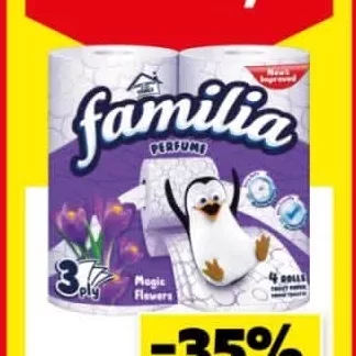 FAMILIA Hârtie igienică Flower 3str. 4role 1buc = 5,74lei