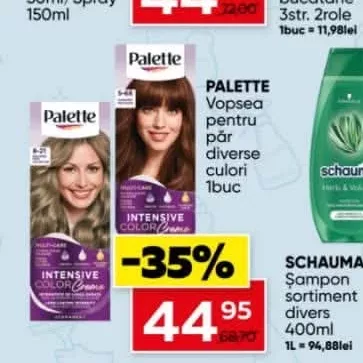 PALETTE Vopsea pentru păr diverse culori 1buc