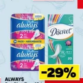 ALWAYS Set Plat Duo 12/14buc+ DISCREET 20 1buc