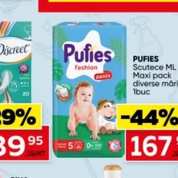 PUFIES Scutece ML Maxi pack diverse mărimi 1buc