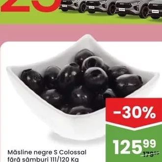 Măsline negre S Colossal fără sâmburi 111/120 Kg