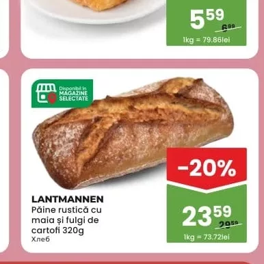 LANTMANNEN Pâine rustică cu maia și fulgi de cartofi 320g