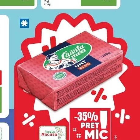 CĂSUȚA MEA Unt din smântână dulce 82.5% 200g