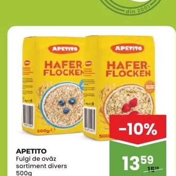APETITO Fulgi de ovăz sortiment divers 500g