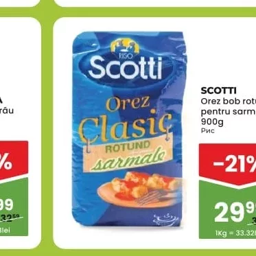 SCOTTI Orez bob rotund pentru sarmale 900g