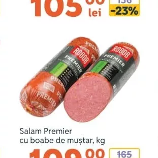 Salam Premier cu boabe de muștar, kg