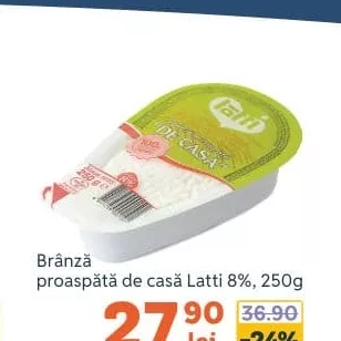 Brânză proaspătă de casă Latti 8%, 250g