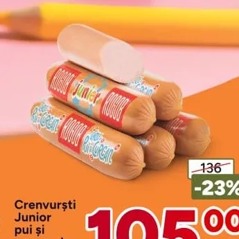 Crenvurști Junior pui și curcan, kg