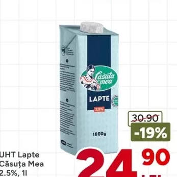УЛЬТРАПАСТЕРИЗОВАНЕ молоко Căsuța Mea 2.5%, 1л