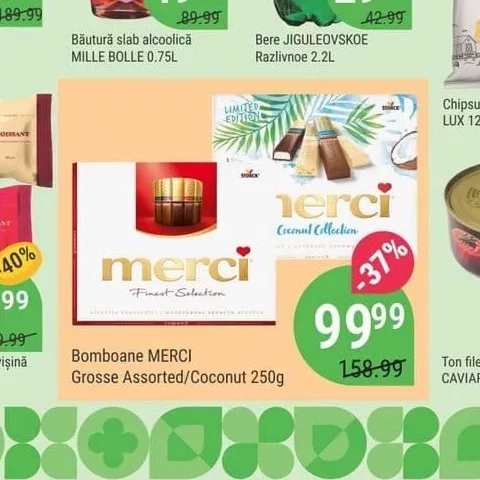 Bomboane MERCI Grosse Assorted/Coconut 250g