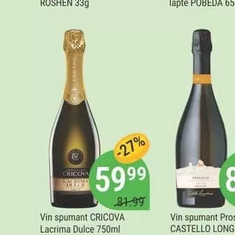 Vin spumant CRICOVA Lacrima Dulce 750ml