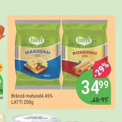 Brânză maturată 45% LATTI 200g