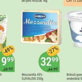 Mozzarella 45% DJIVALDIS 250g