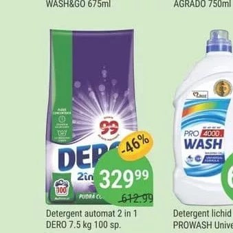 Detergent automat 2 in 1 DERO 7.5 kg 100 sp.