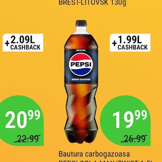 Băutură carbogazoasă PEPSI COLA MAX/TWIST 1.5L