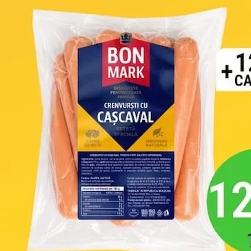 Crenvursti cu cascaval BONMARK 1kg