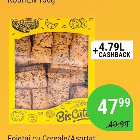 Foietaj cu Cereale/Asortat Nº1 BISCUTE 550g