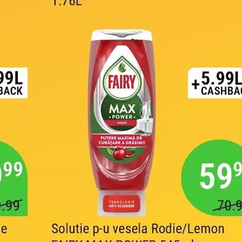 Soluție p-u veselă Rodie/Lemon FAIRY MAX POWER 545ml