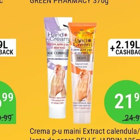 Crema p-u maini Extract calendula/lapte de capra BELLE JARDIN 125ml