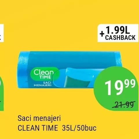 Saci menajeri CLEAN TIME 35L/50buc