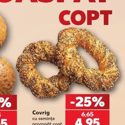 Covrig cu semințe proaspăt copt 80 g