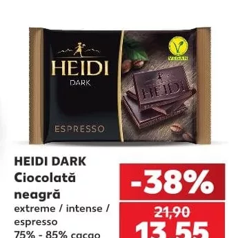 HEIDI DARK Ciocolată neagră extreme / intense / espresso 75% - 85% cacao