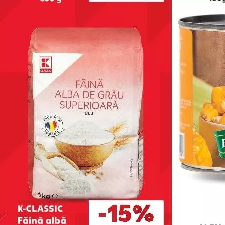 K-CLASSIC Белая пшеничная мука высшего сорта тип 000 1 кг