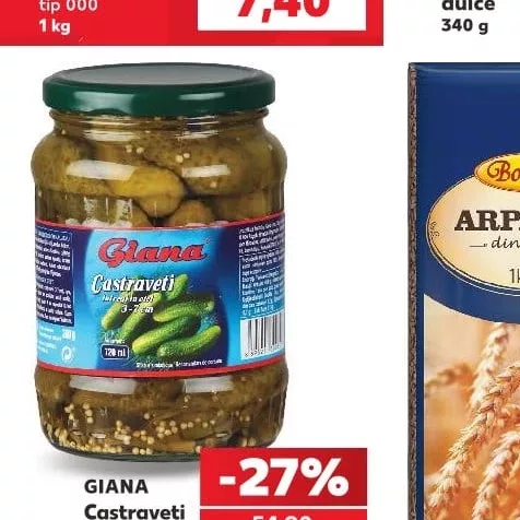 GIANA Огірки в оцті 4-7 см 670 г