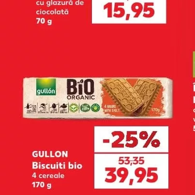 GULLON Органическое печенье 4 злака 170 г