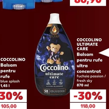 COCCOLINO ULTIMATE CARE Balsam pentru rufe ultra concentrat fuchsia passion / fresh sky 870 ml