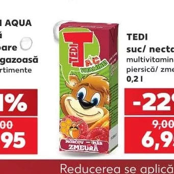 TEDI сік/ нектар мультивітамін/ персик/ малина 0,2 л