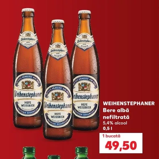 WEIHENSTEPHANER Bere albă nefiltrată 5,4% alcool 0,5 l