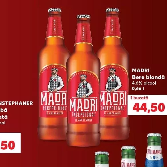 MADRI Bere blondă 4,6% alcool 0,66 l