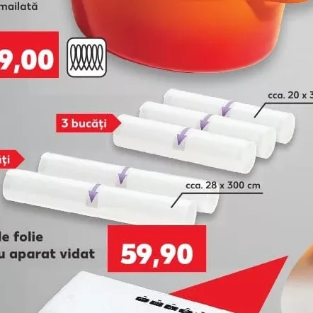Role de folie pentru aparat de vidat