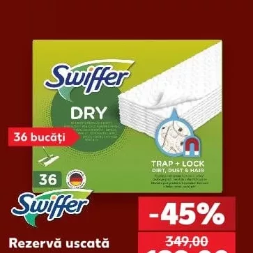 Swiffer DRY Rezervă uscată mop plat 36 bucăți