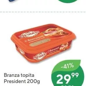 Branza topita President 200g