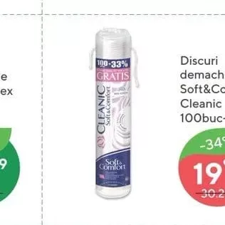 Discuri demachiante Soft&Comfort Cleanic 230buc+33%