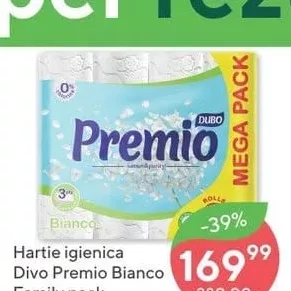 Hartie igienica Divo Premio Bianco Family pack 32buc 3str.