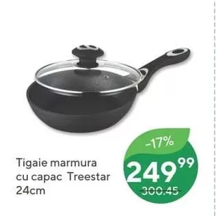 Tigaie marmura cu capac Treestar 24cm