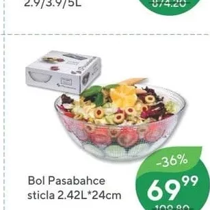 Bol Pasabahce sticla 2.42L*24cm