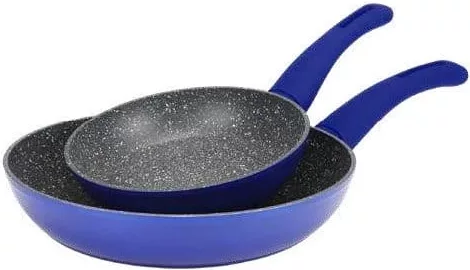 HOMELINE Set 2 tigăi, 20/28 cm, aliaj din aluminiu, acoperire antiaderentă din marmură