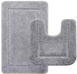 Set 2 covorașe baie, microfibră 700 g/m², fir 1 cm, 50 x 50 cm și 50 x 80 cm