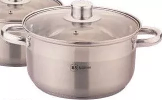 RAINSTAHL Cratiță din inox cu capac din sticlă, 4,7 L, compatibilă cu inducția
