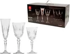RCR Melodia set pocale de cristal: vin 6 × 210 ml, vin 6 × 270 ml, șampanie 6 × 160 ml